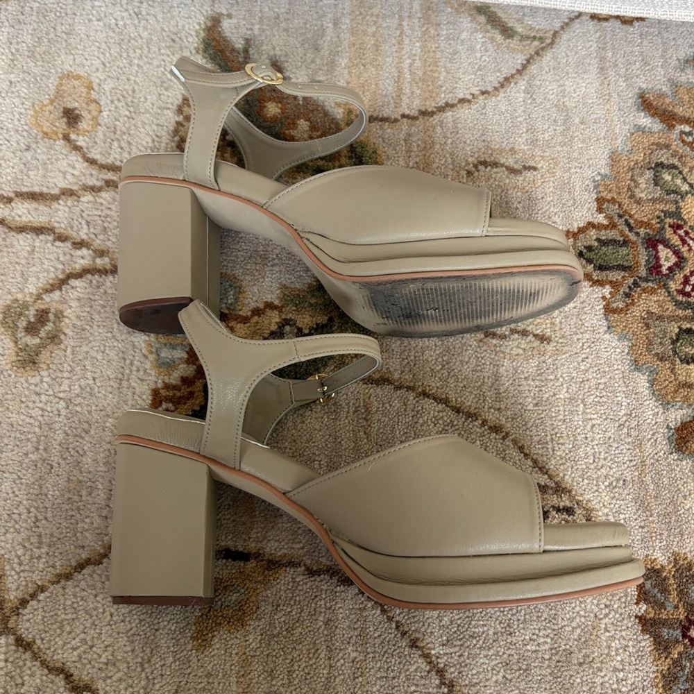 Beige Platform Heels - Picture 3 of 8
